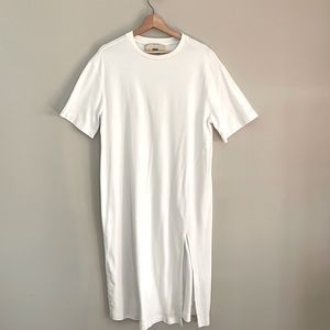 YOU CAN CALM DOWN White T-Shirt Dress - The Cara Santana Collection